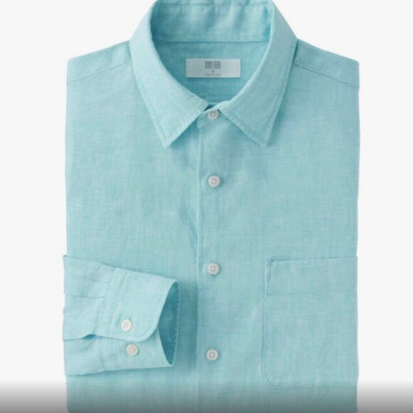 Men’s Uniqlo Linen Long Sleeve Button-Down Shirt XL - Picture 1 of 9